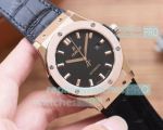 Replica Hublot Classic Fusion CITIZEN Watches Black Dial Rose Gold 44 mm